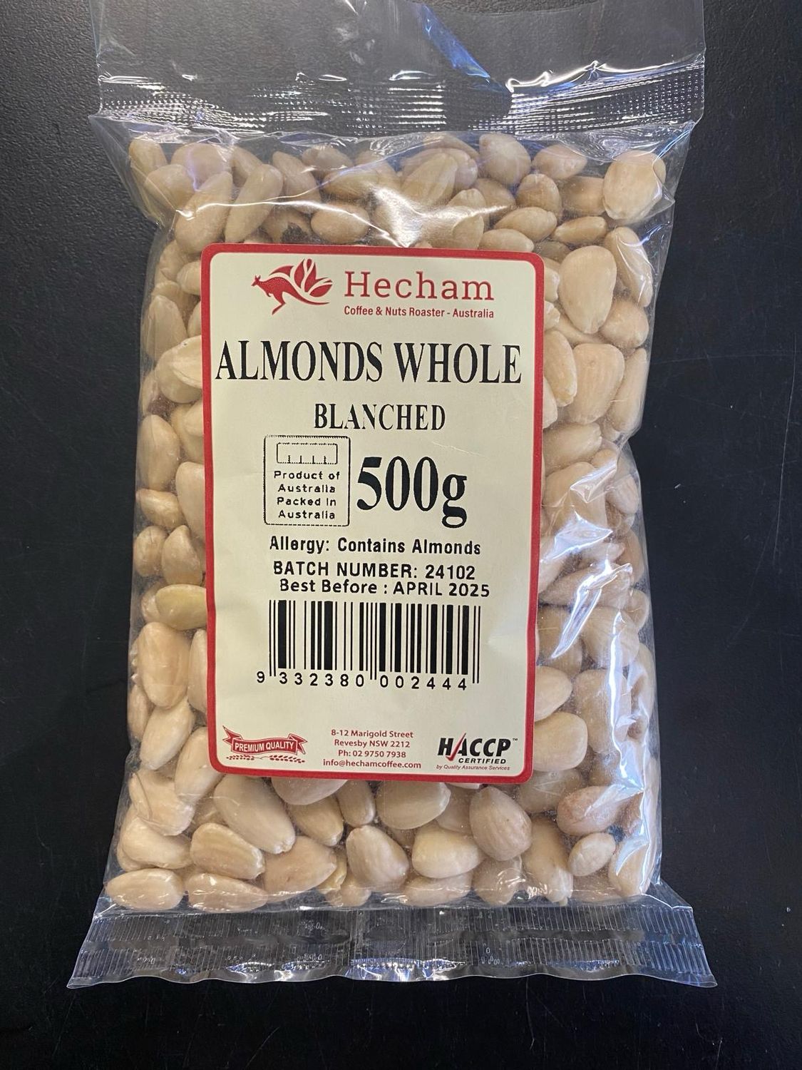 Almonds Whole Blanched 500g