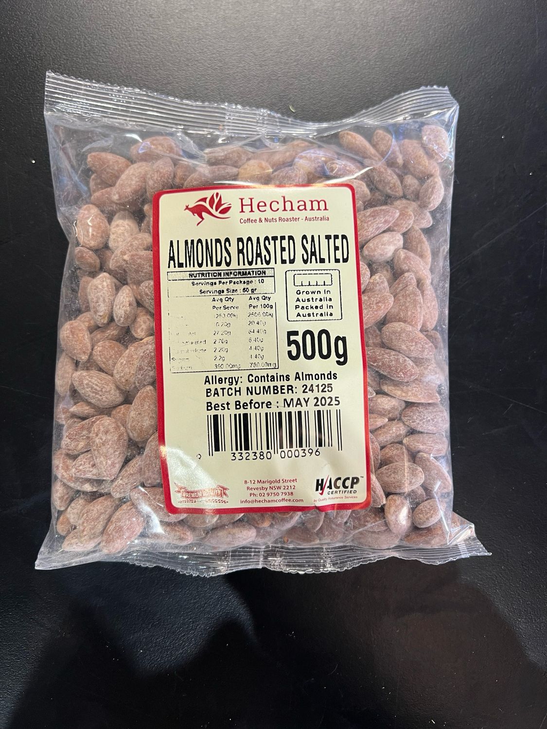 Almonds Roasted Salted 500g