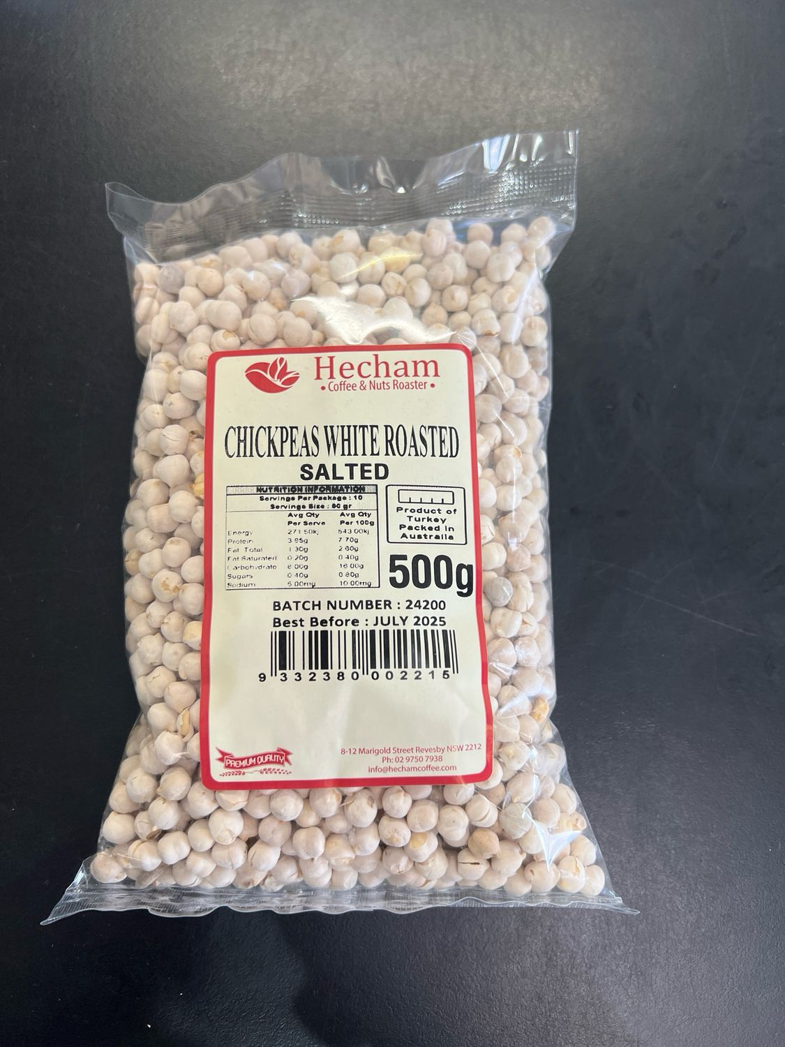 Chickpeas White Roasted Salted 500g