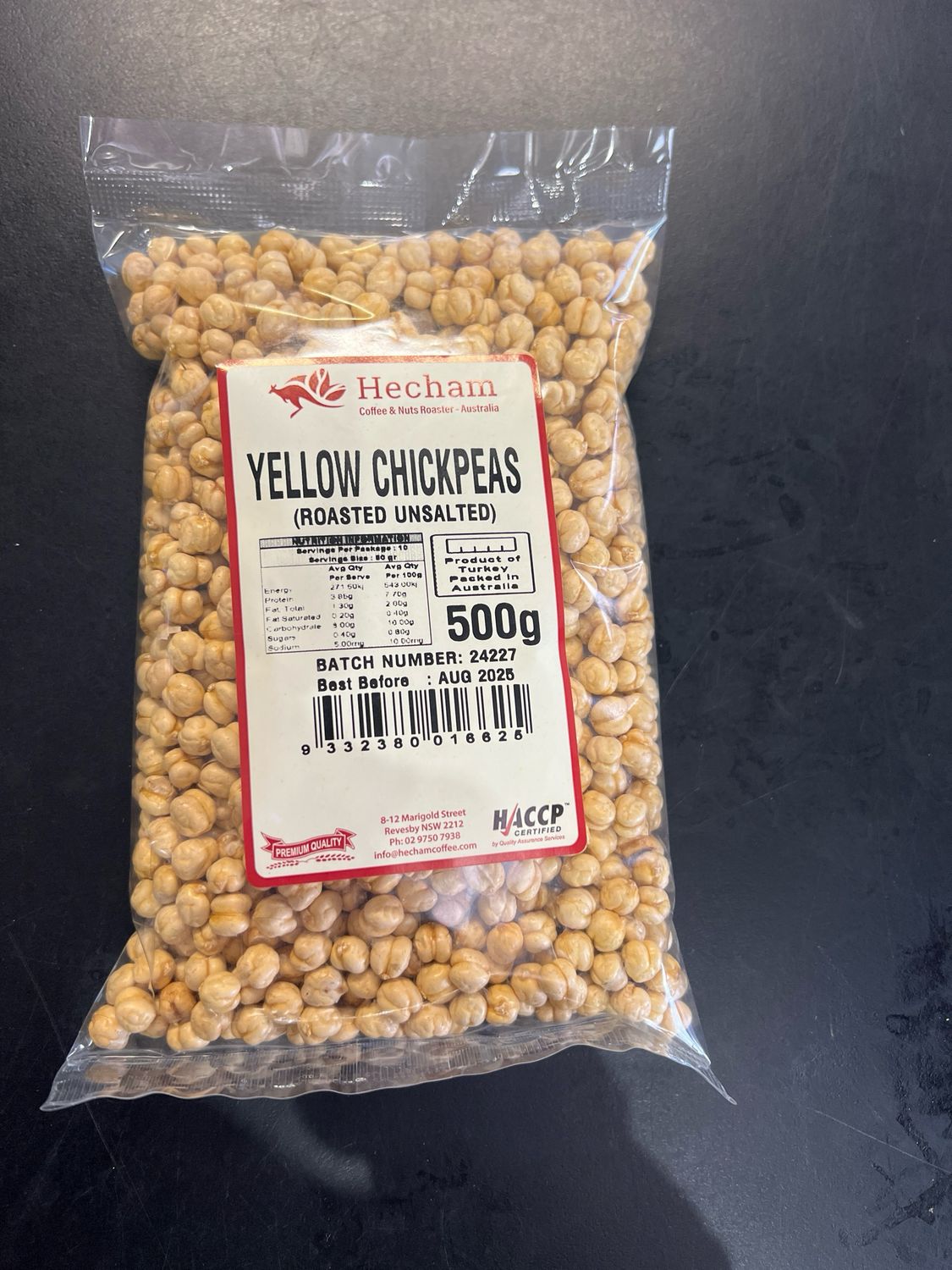 Chickpeas Yellow Roasted Unsalted 500g