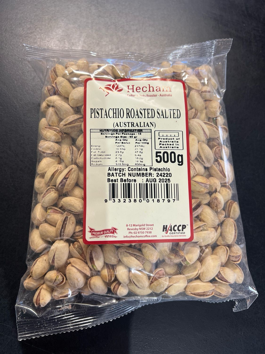 Pistachio Roasted Salted 500g