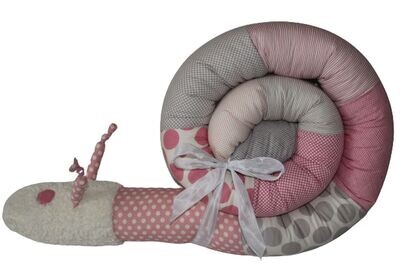 Bettschnecke Bettschlange Bettwurm 200 cm JUNIA-SHOP.de rosa Maritim Baby Geburt Geschenk Taufe Mädchen Bettrolle Lagerungsrolle 