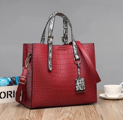 Crocodile Handbag with Snake Skin Strap