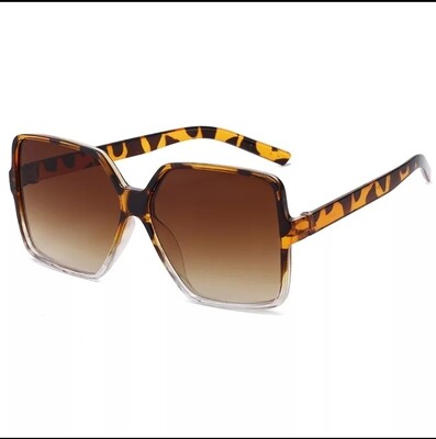 Big-Frame Sunglasses - Leopard brown