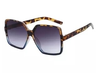 Big-Frame Sunglasses - Leopard black
