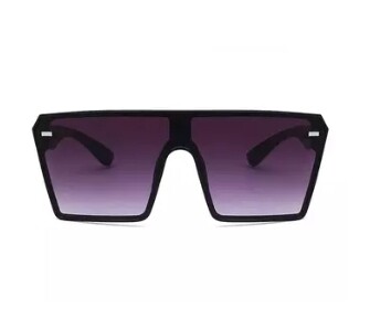 Square Retro-Gradient Sunglasses - Black grey