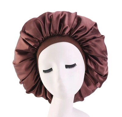 Large Satin Bonnet - Coffee