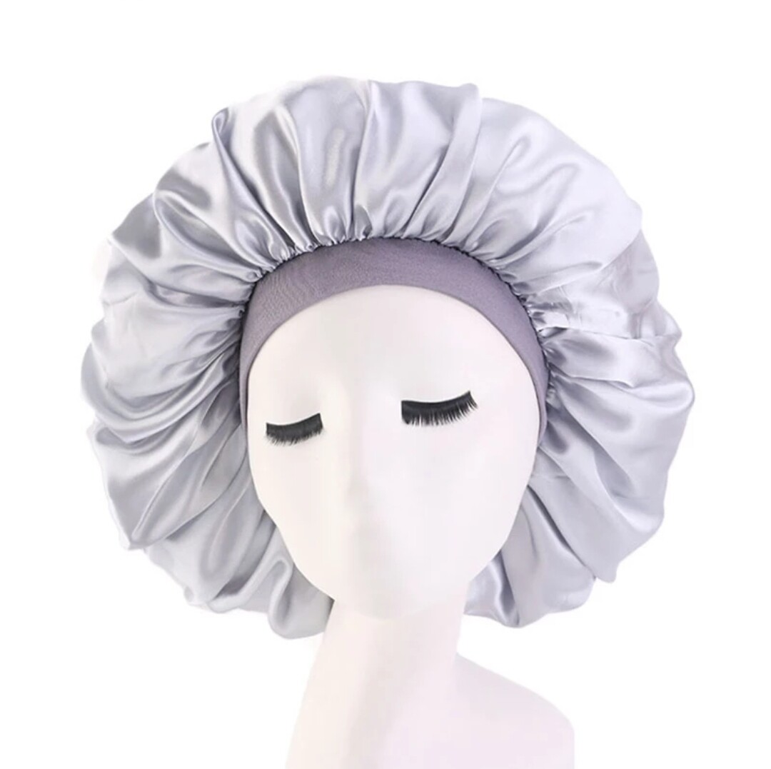 Large Satin Bonnet - Silver