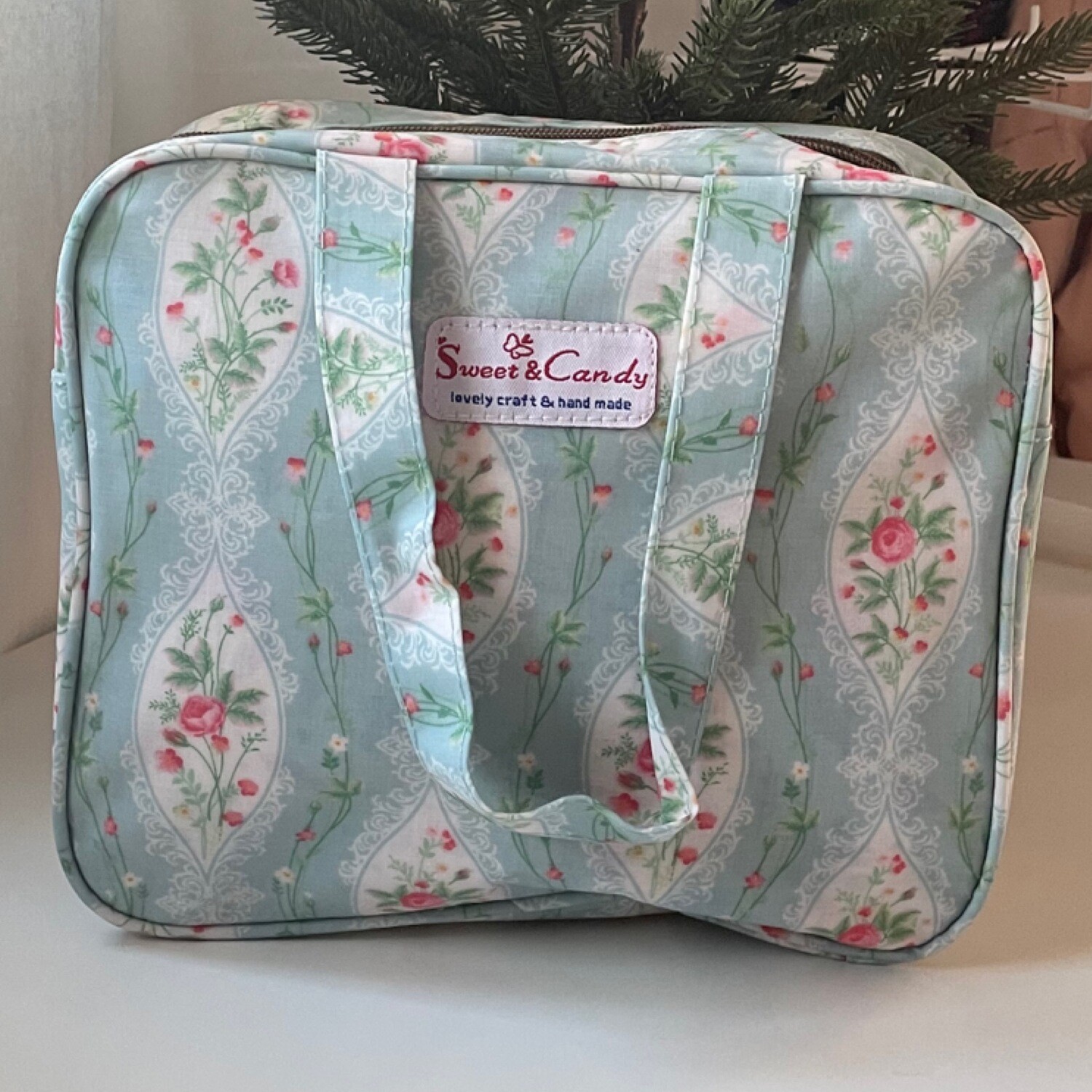 Mini maleta azul pastel