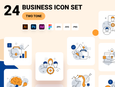 Business management icon set
