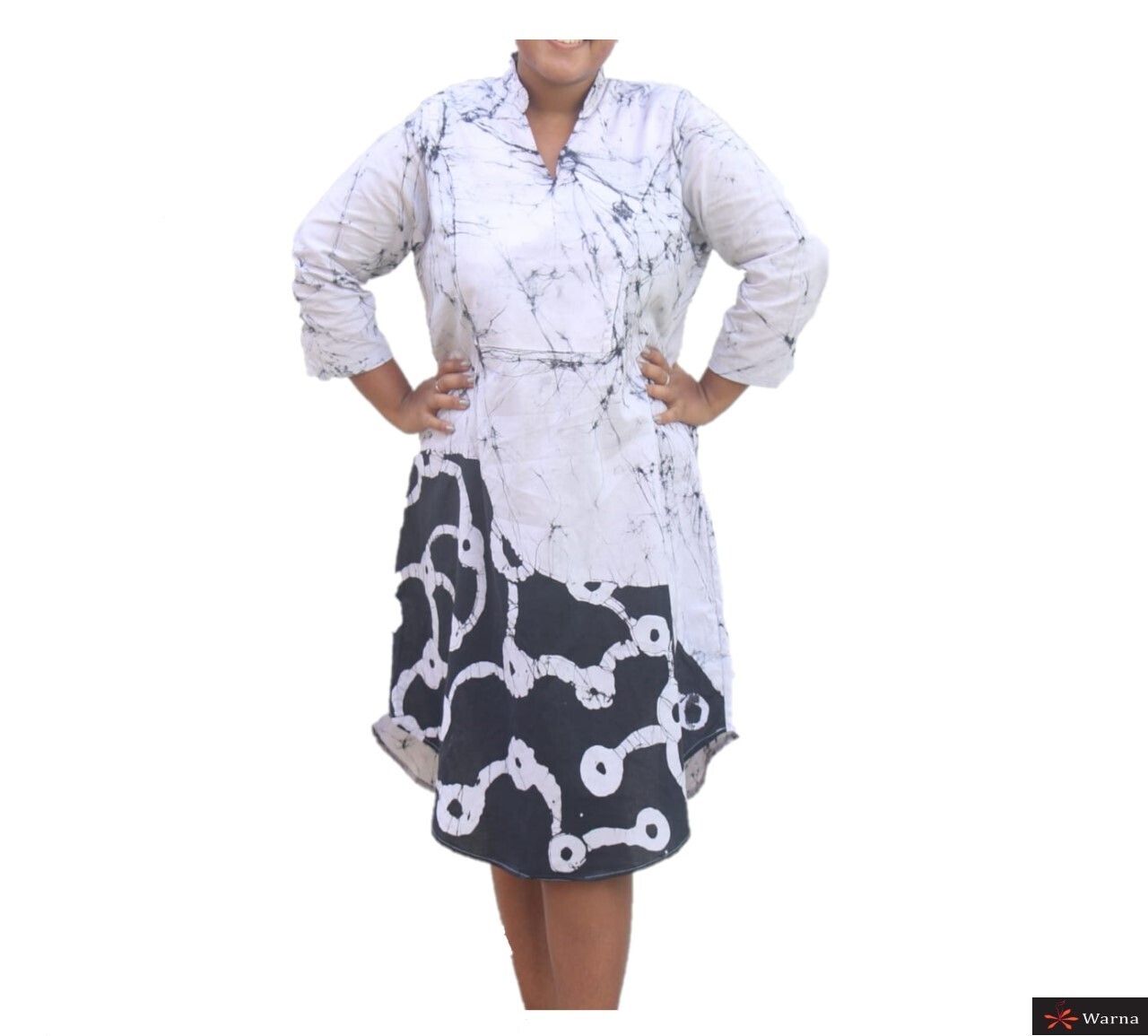 Black and White Batik Designer Dress