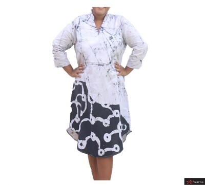 Black and White Batik Designer Dress
