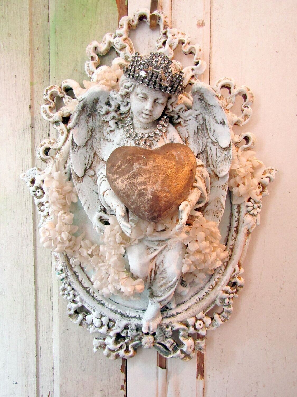 Vintage framed angel wall decor, home accent