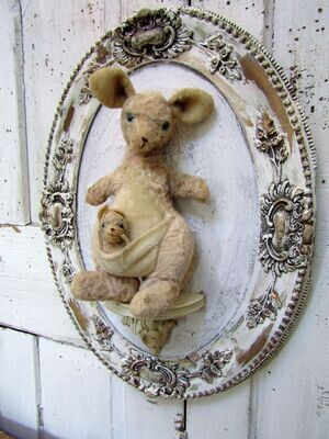 Storybook style Kangaroo with baby in pouch wall decor Storybook style Kangaroo with baby in pouch wall decor
