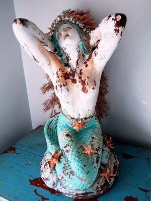 Large mermaid or Siren statue sculpture with ornate embellishments Large mermaid or Siren statue sculpture with ornate embellishments