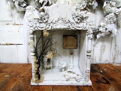 Handmade white wood display , showcase for collectibles Handmade white wood display , showcase for collectibles