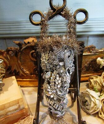 SOLD Collectible rhinestone embellished Tussie Mussie flower cone SOLD Collectible rhinestone embellished Tussie Mussie flower cone