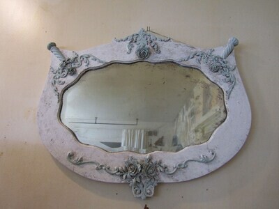Large French antique wood framed mirror wall decor