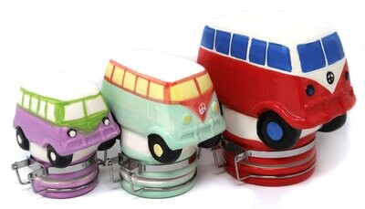 Hippie Bus Ceramic Container