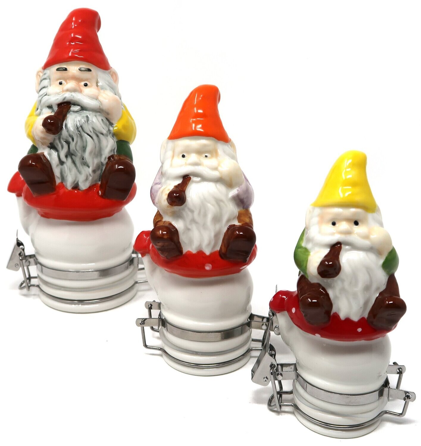 Smoking Gnome Porcelain Jar