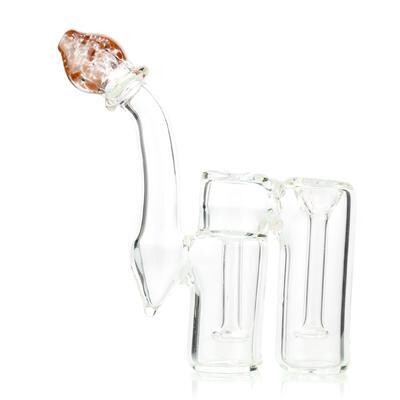 6" Double Chamber Bubbler with Color Frit Mouth
