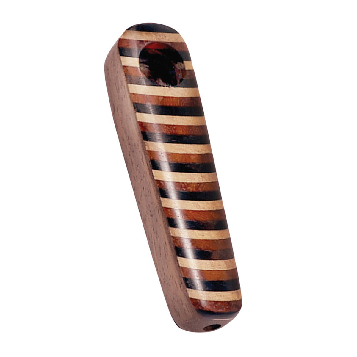 Striped Oblong Wood Pipe- 3.5"