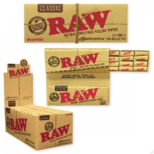 RAW Classic Masterpiece 1 1/4" w/Pre-rolled Tips