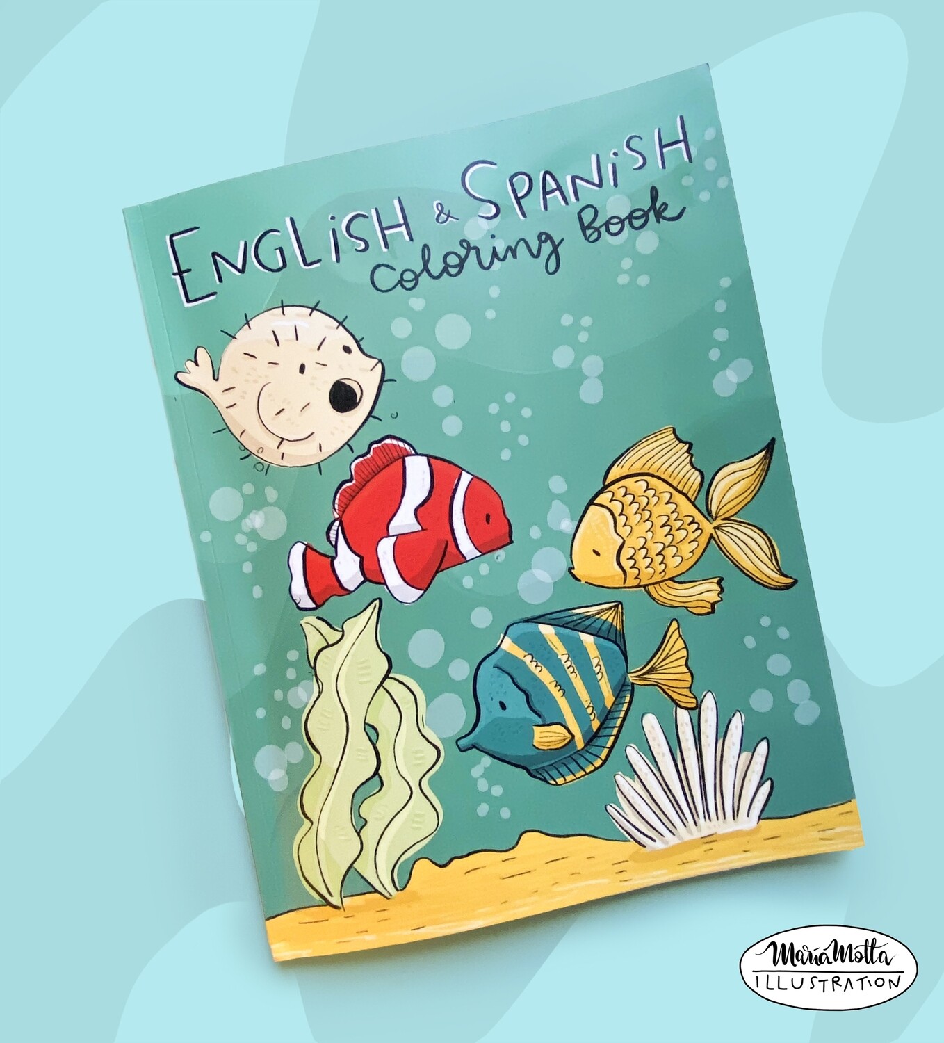 English/Spanish Coloring book- paperback
