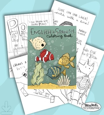 English/Spanish Coloring Ebook