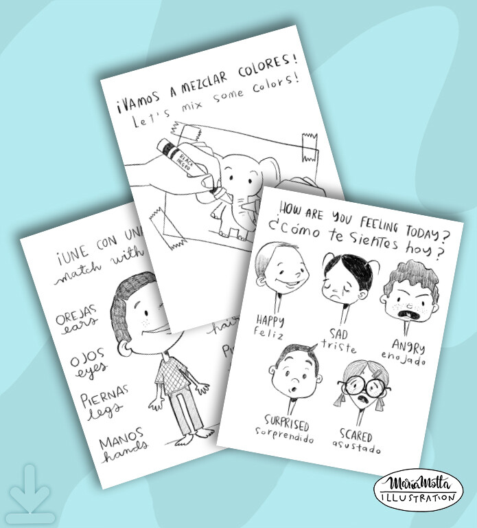 Color, Feelings and Body Parts English/Spanish Ebook