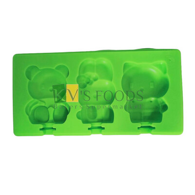 3 Cavity Hello Kitty and Teddy Shape Cakesicle, Popsicle, Ice Pop Silicon Mould