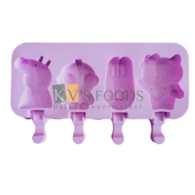4 Cavity Peppa Pig Shape Cakesicle, Popsicle, Ice Pop Silicon Mould
