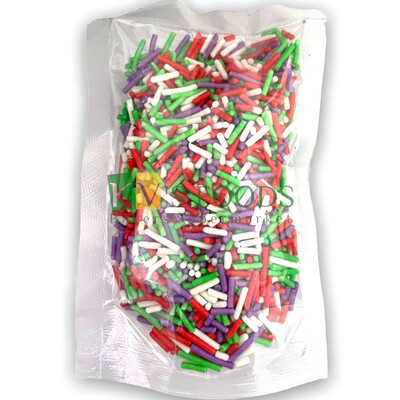 Imported Multicolored Vermicelli (Sev) Edible Confetti Sprinkles for Cake and Dessert Decoration