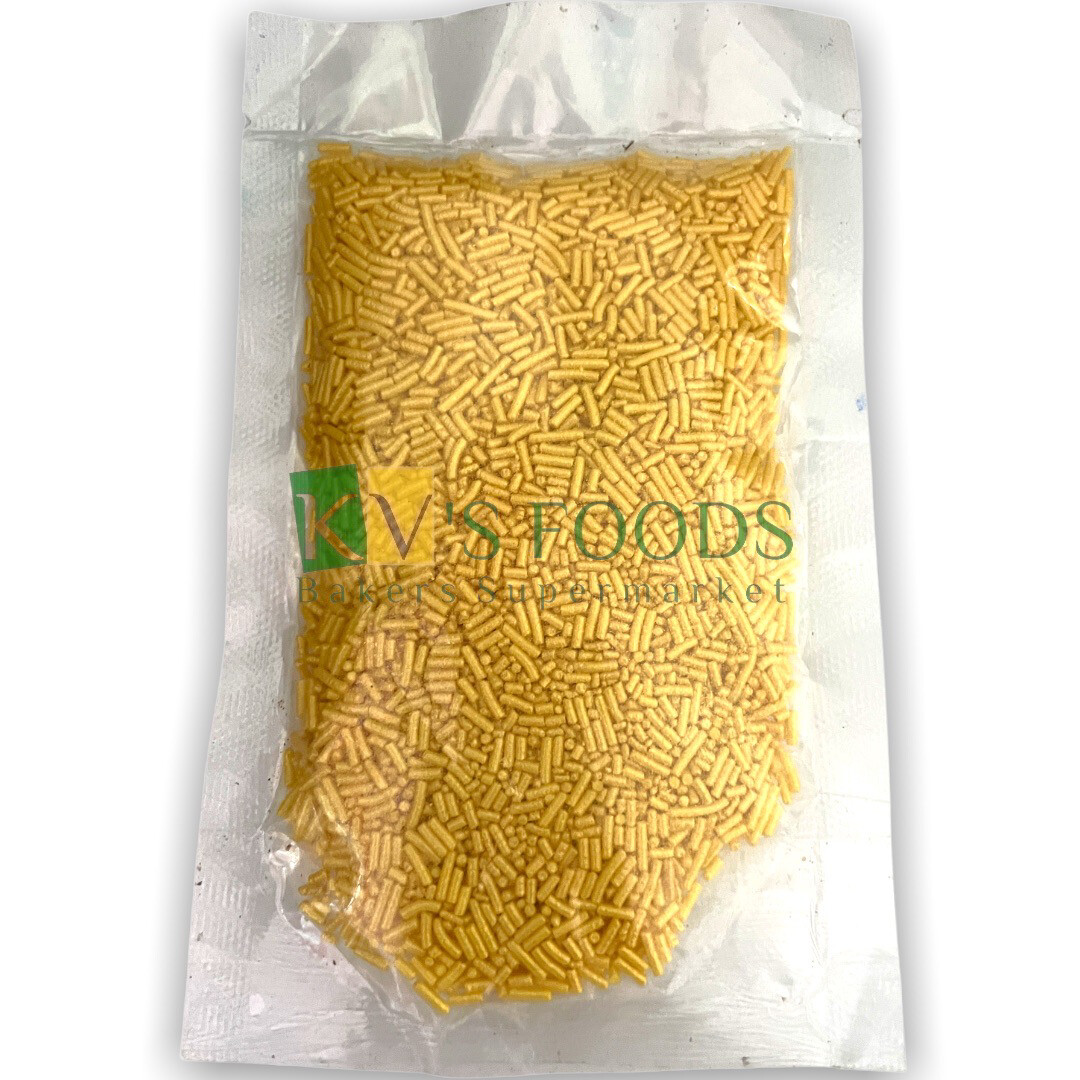 Golden Vermicelli (Sev) Edible Confetti Sprinkles for Cake and Dessert Decoration