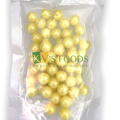 Yellow Pearl Balls Large Edible Confetti Sprinkles for Cake and Dessert Decoration