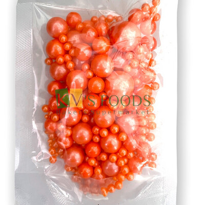 Red Pearl Balls Mix Size Edible Confetti Sprinkles for Cake and Dessert Decoration