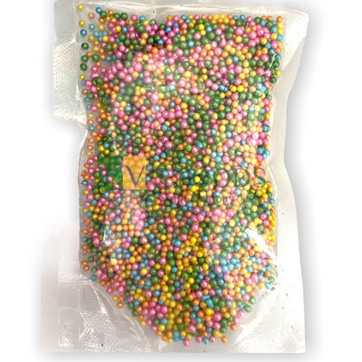 Multicolored Metallic Color Shiny Balls Small Edible Confetti Sprinkles for Cake and Dessert Decoration