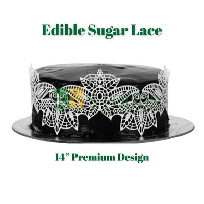 14” Edible Sugar Lace - Premium Design (Set Of 5)