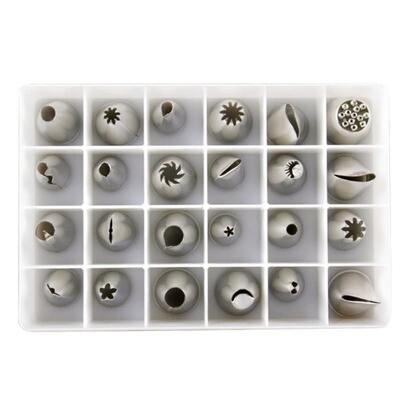 24 Pcs Cake Pastry Frosting Icing Baking Decorating Piping Cake Nozzles Tip