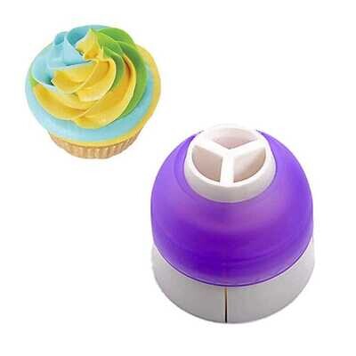 Tri Colour Cream Coupler Polytree Icing Piping Bag Cake Nozzles Converter Cake Tool