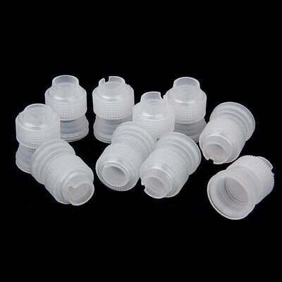 Single Piece Plastic Small Sizes Coupler Adaptor Icing Piping Nozzle Bag Cake Tools