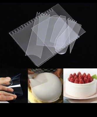 9 PCs Plastic Transparent Cream Cake Scraper