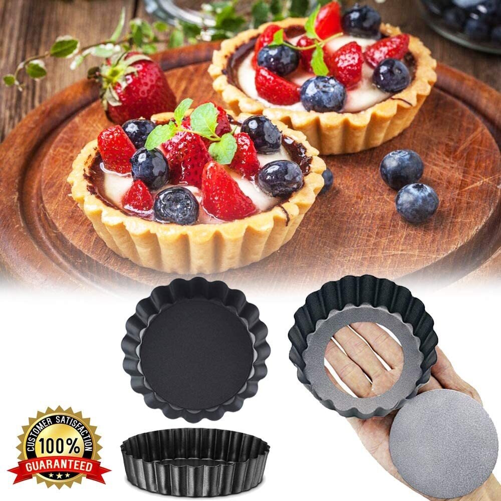 Single Piece 3 Inch Round Shape Mini Pie Dish Tart Quiche Pan With Removable Bottom Cake Tools