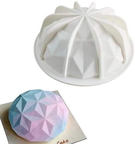 3D Pinata Diamond Round Shape Silicone Cake Mold