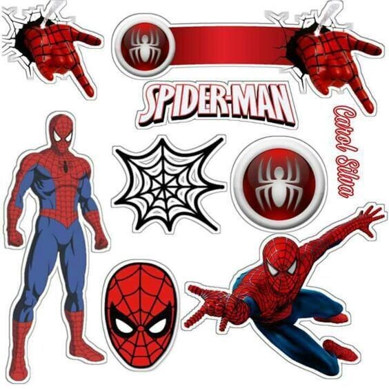 Spider Man Theme, Photo Print Paper Cutout for Cake Topper, Cake Decoration Topper Prints, Printable Sheet, Sugar Sheet, Wafer Sheet Printout