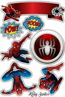 Spider Man Theme, Edible Photo Print Paper Cutout for Cake Topper, Cake Decoration Topper Prints, Printable Sheet, Sugar Sheet, Wafer Sheet Printout