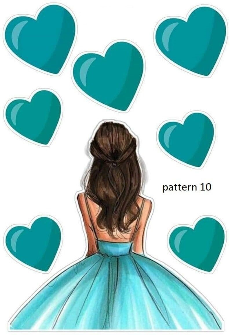 Girl Cutout with Hearts
