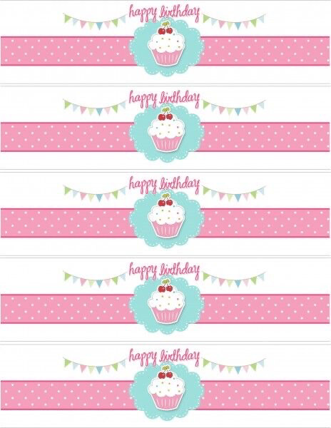 Happy Bday Cake Border, Photo Print Paper Cutout for Cake Topper, Cake ...
