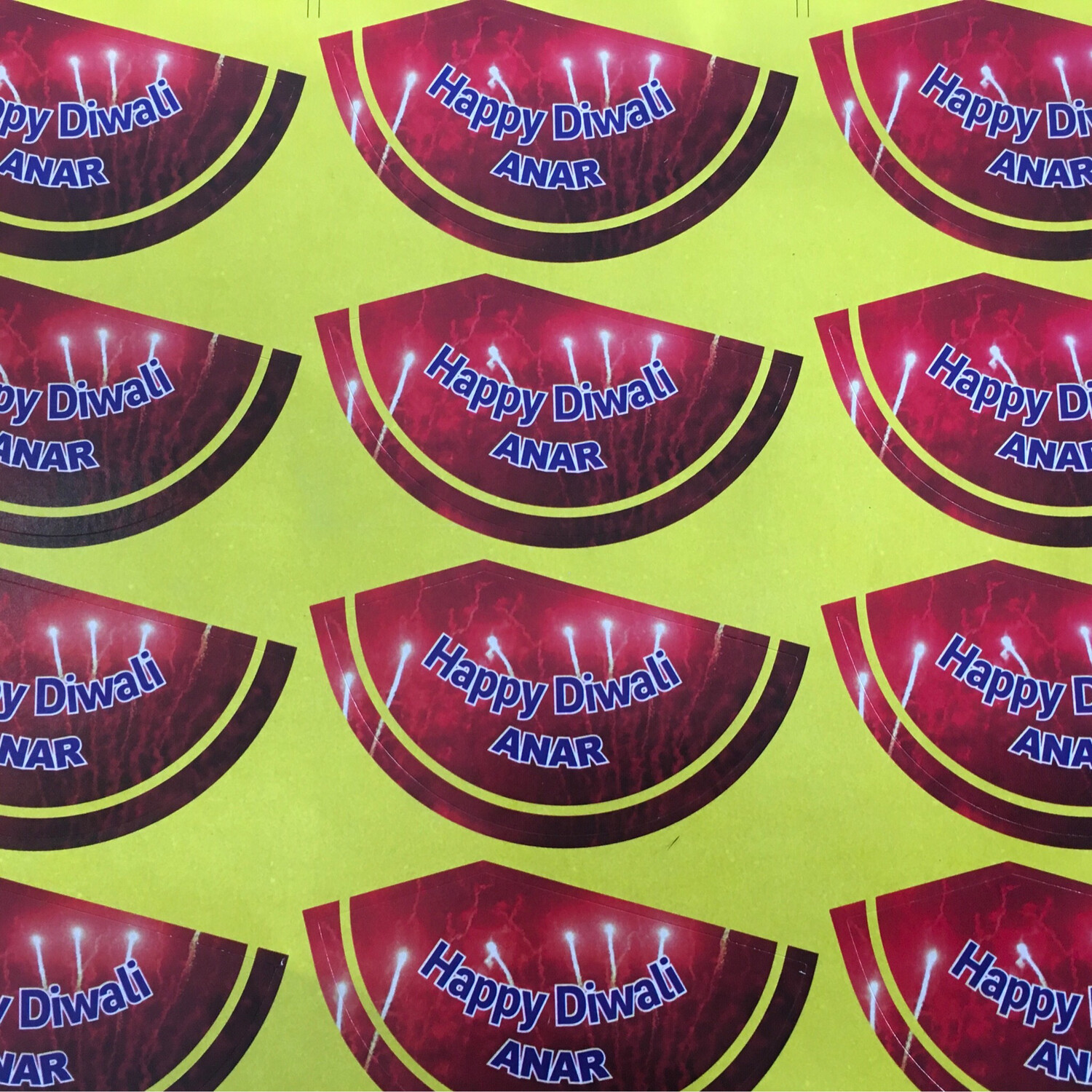 Diwali Cracker Chocolate Precut Sticker Anar Bomb 20 Pc In Sheet A4