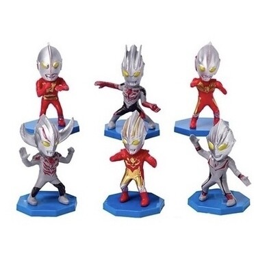 6 Pieces set Ultraman character Ultra Series Doll Toys for Kids Birthday Cake Toppers